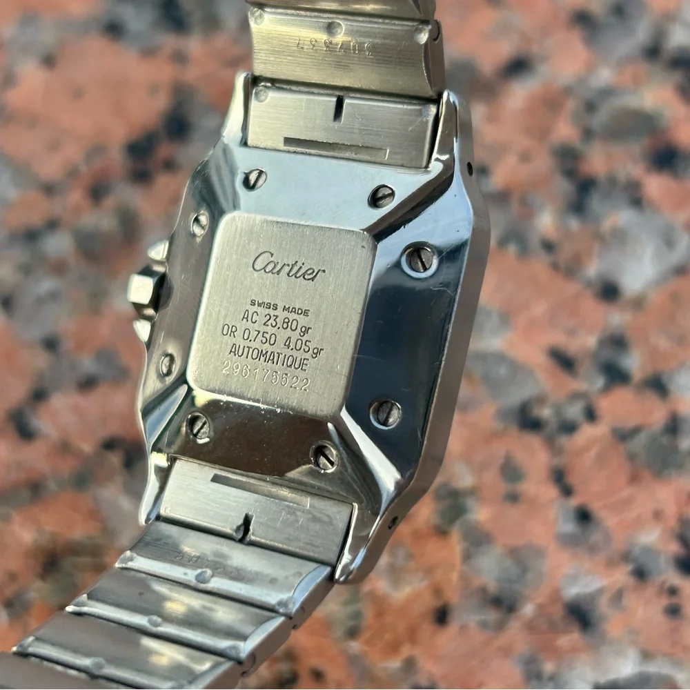 Cartier santos Carree 2961 Automatic two tone watch - Picture 12 of 15